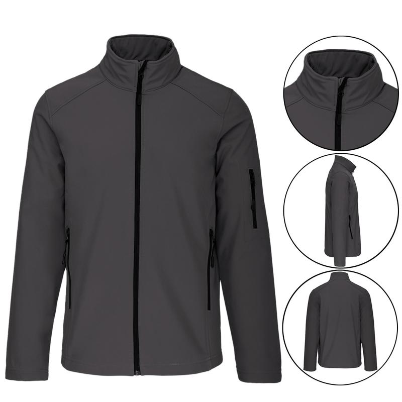 Mens Soft Shell Water Resistant Fleece Lined Jacket Waterproof Windproof Outdoor Work 5