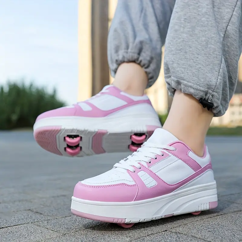 Comfy Lace Up Roller Shoes for Girls - Detachable Wheels for Outdoor Fun 2