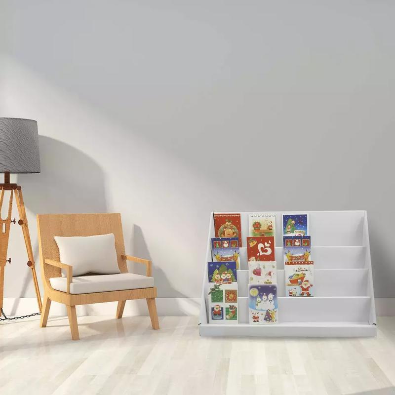 2 X4 Tiers Children Bookcase Toy Book Cardboard Display Stand Kid Rack Bedroom 5