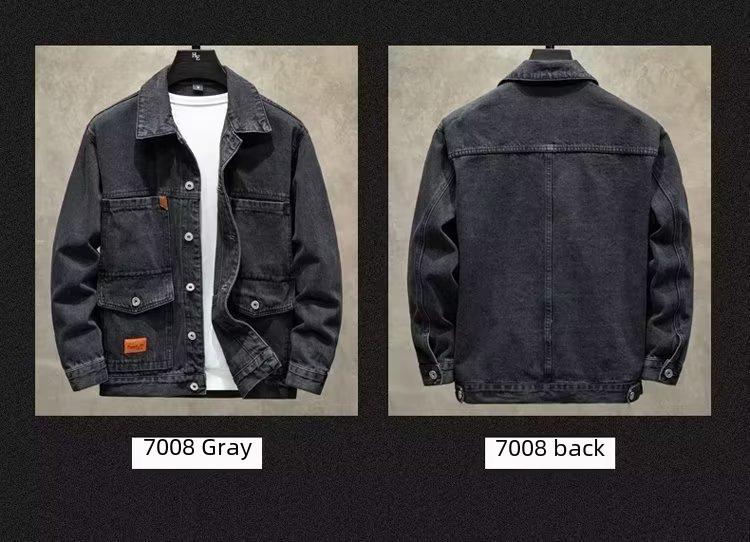 Product Introduction of Men's Loose-fit Trendy Denim Jacket Autumn 2024 New Style Workwear Jacket Regular Length 22