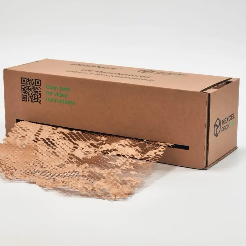 Sustainable Packaging Scotland | Honeycomb Paper Bubble Wrap | Mini Packs Hexcel | 390mm x 50M | Paper Cushioning | UK Manufactured | 6