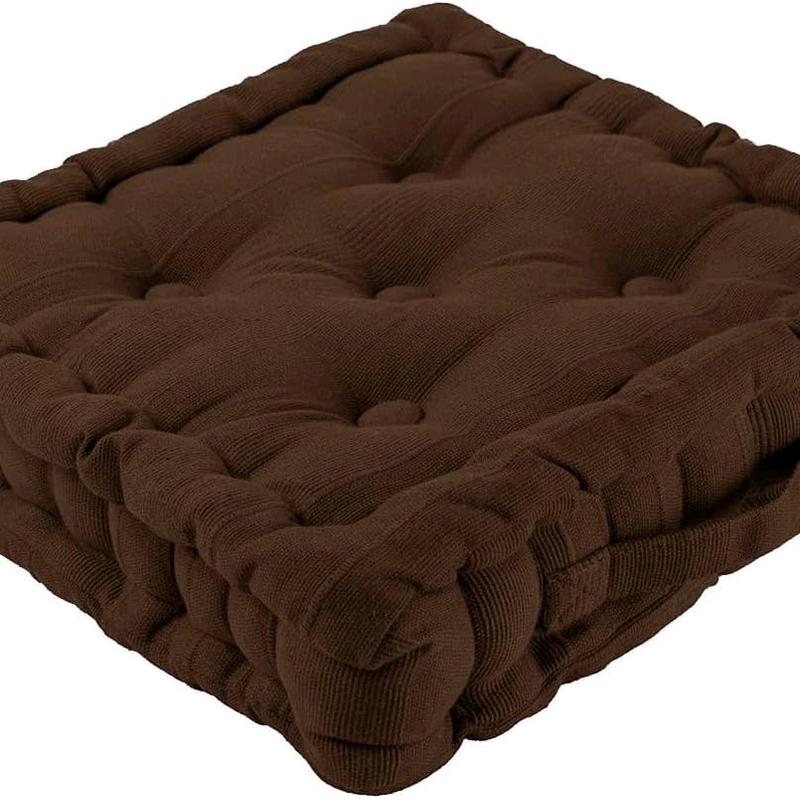 100 % Cotton Booster Cushion 10 Colours Thick Chunky Seat Pad Soft Fabric 2