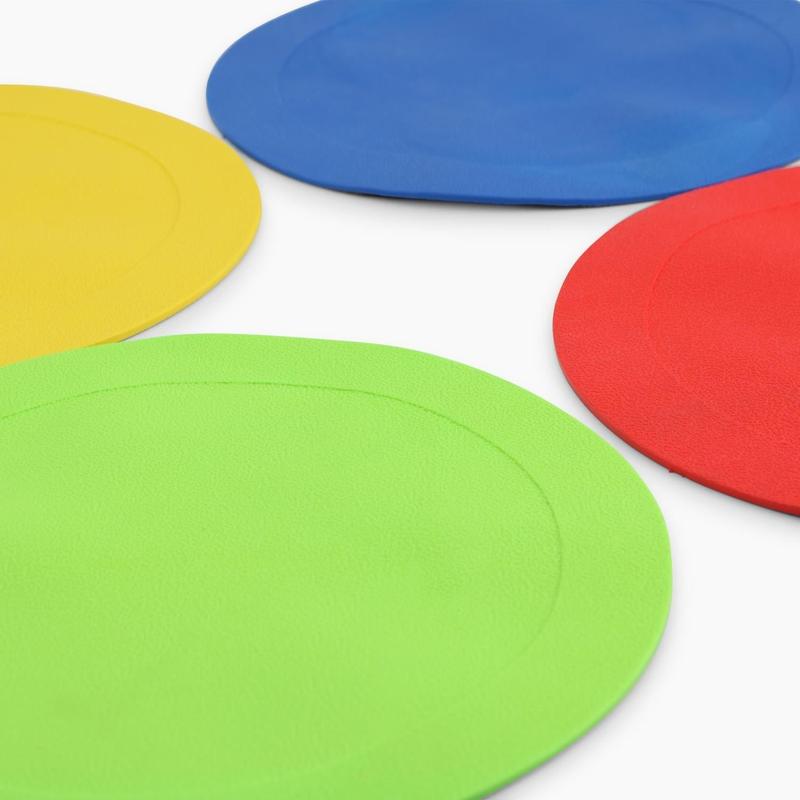 Splay Circle Markers - Non-Slip Rubber Floor Markers - 10 Inch Diameter - Pack of 4 - Indoor & Outdoor Use - Mixed Colors 2