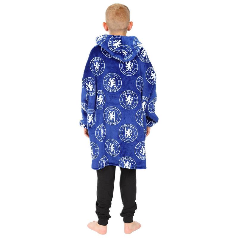 Boys Chelsea Football Club Fully Lined Luxury Fleece Oversized Hoodie Blue W23 2