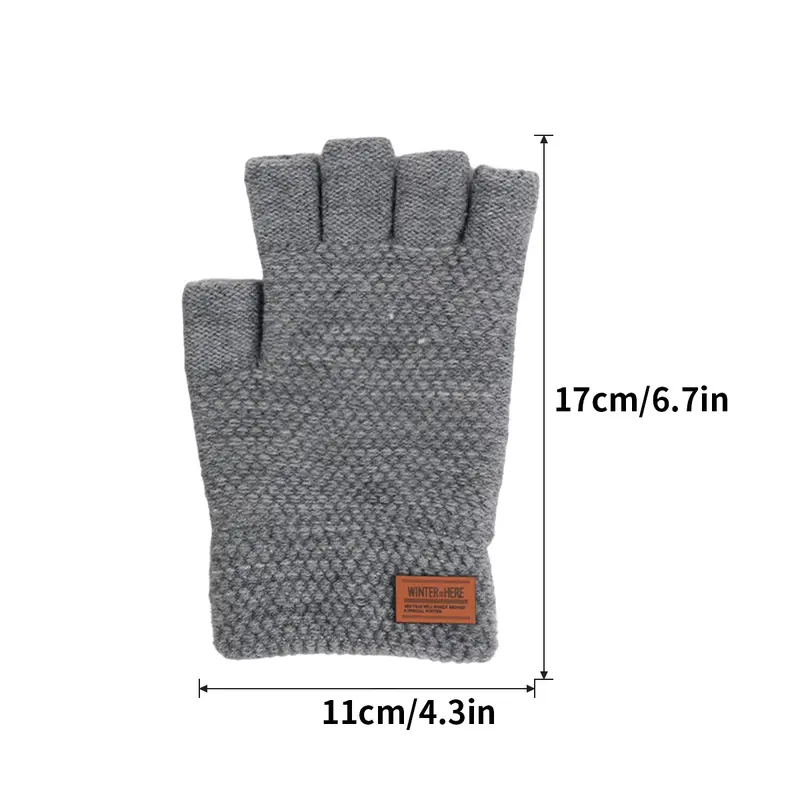ATRACTIVOLL 1/3pair Men's and women's gloves winter warm alpaca hair fingerless knit gloves Work warm gloves Outdoor cycling touchscreenable gloves 4