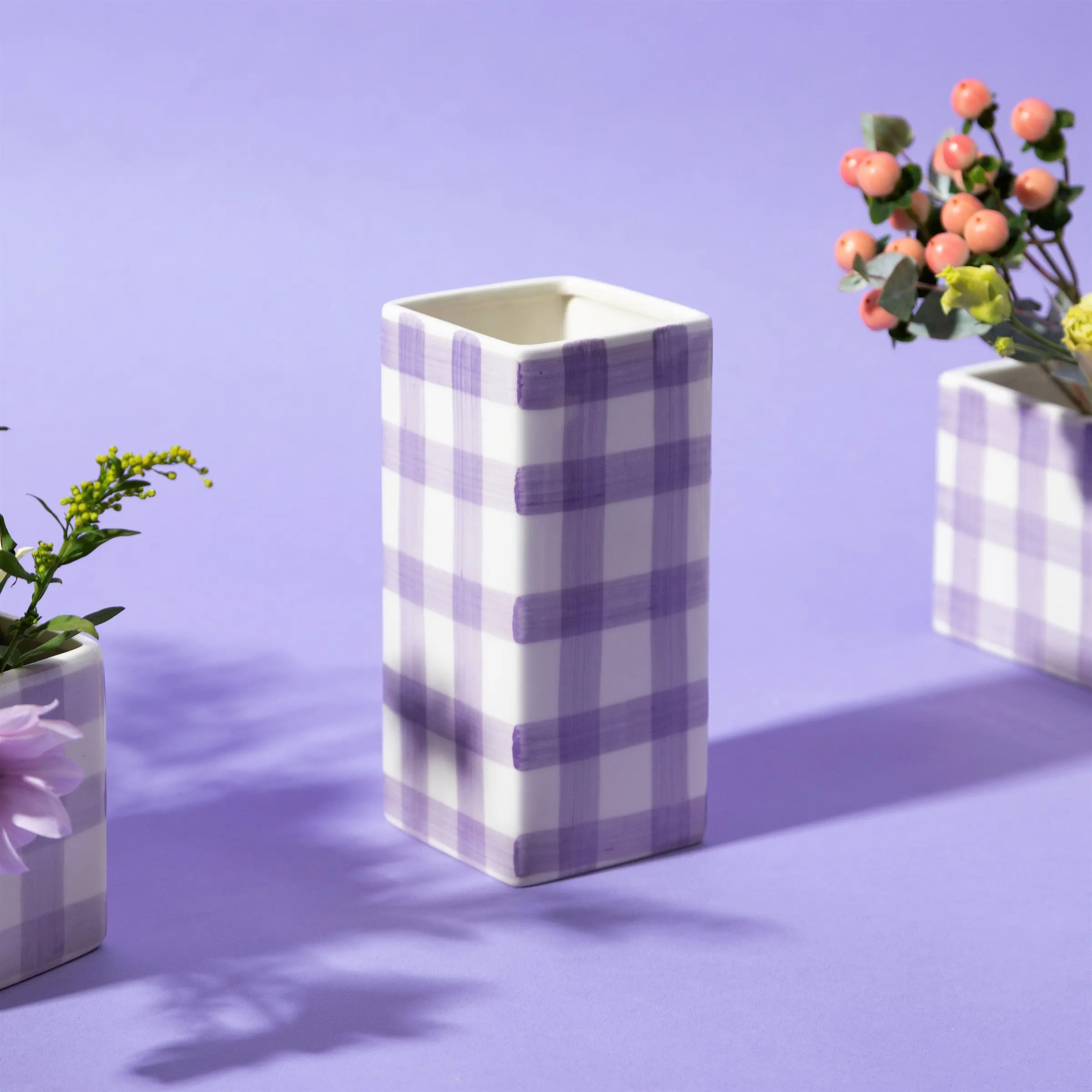 Gingham Vase