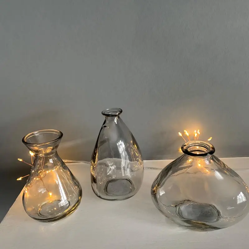 Smoked Grey Mini Glass Bubble vase 2