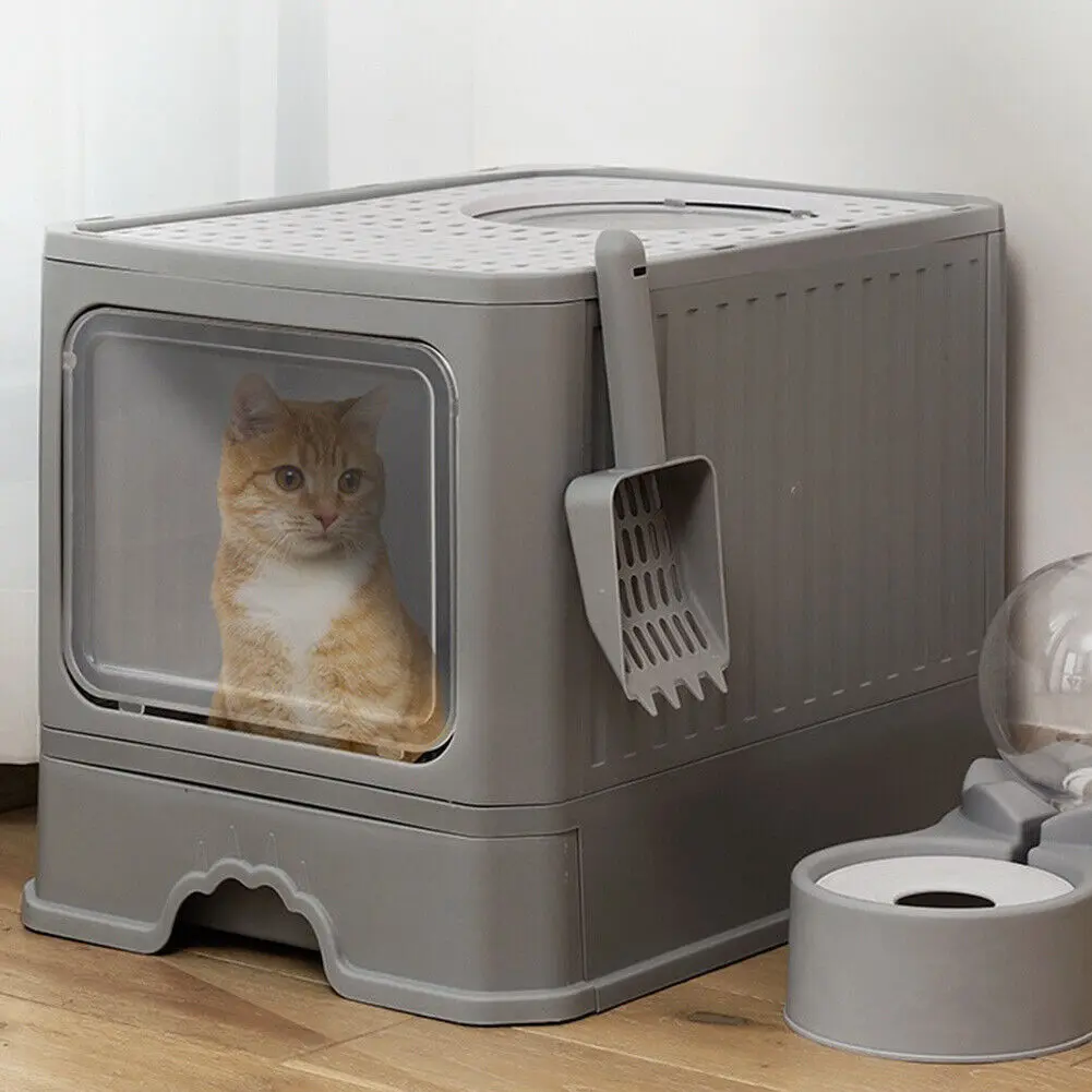 Large Cat Litter Box Cat Drawer Pan Anti-Splashing Cat Potty Tray Easy Cleaning