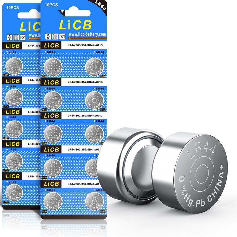 LiCB 20 PCS LR44 AG13 357 303 SR44 A76 Battery 1.5V Button Coin Cell Batteries for Small Electronics 0