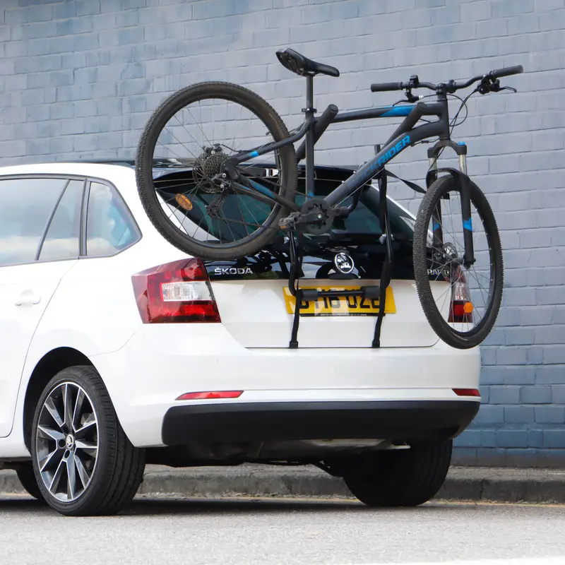 Rear Mounted Twin Cycle Carrier Foldable for Easy Storage Universal Fit Hatchback Estate Saloon 4x4 Rack Holds 2 Bikes 1