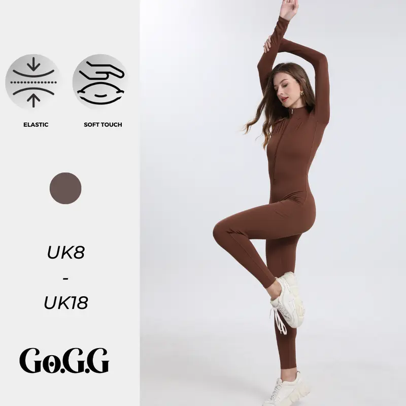 Go.G.G OnTheMove Soft Touch Sexy Long Sleeve Zip Front Jumpsuit Womenswear 3
