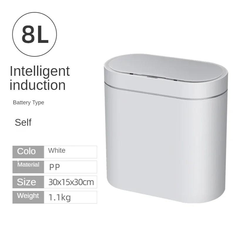 7L Trash Can Smart Sensor Trash Can Automatic Household Electronic Kitchen Trash Bin Toilet Waterproof Narrow Seam Sensor Bin 8