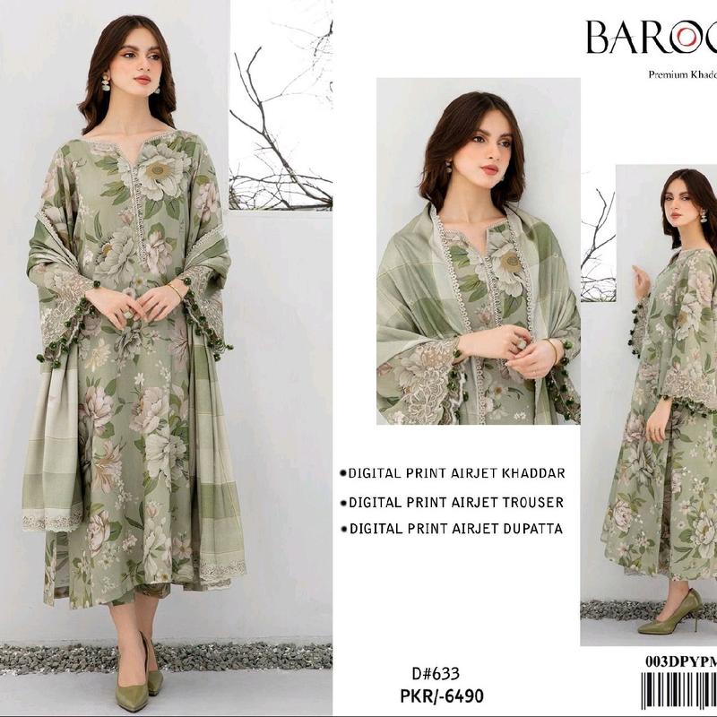 Casual Printed Khaddar Unstitched Suits for Women - Womenswear 5