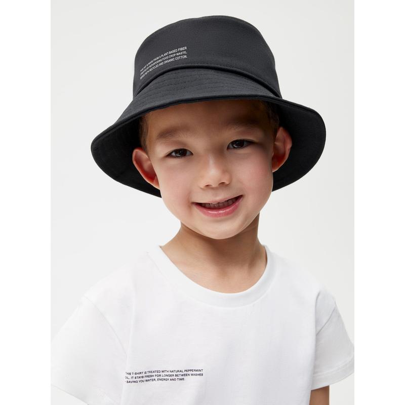 Kids Oilseed Hemp Canvas Bucket Hat—black 1