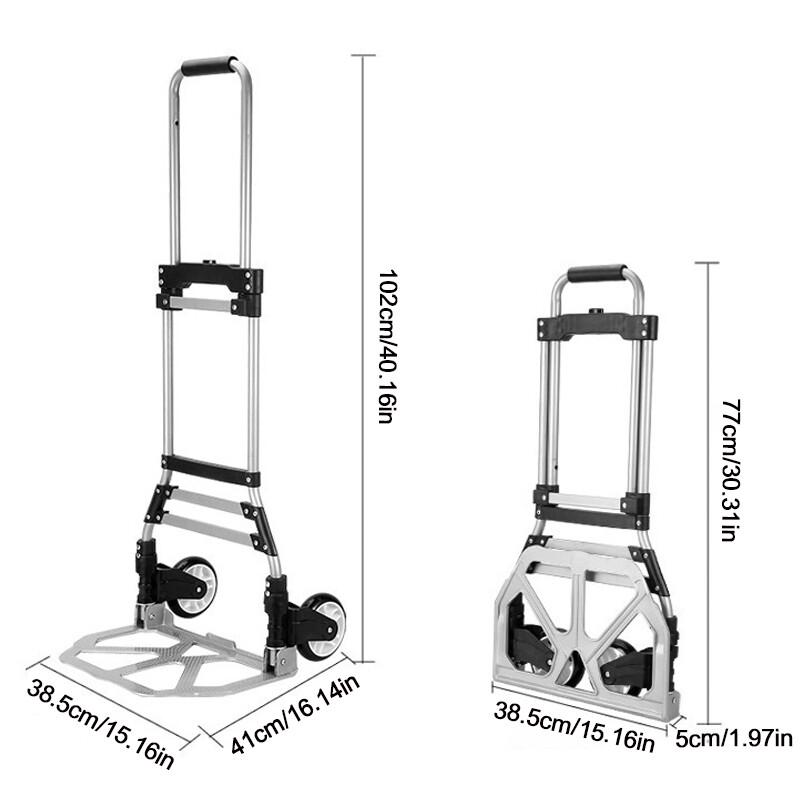 Product Introduction of Heavy Duty Folding Cart Portable Foldable Hand Sack Trolley Truck Barrow 70kg 15
