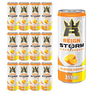 Reign Storm Clean Energy Valencia Orange 12 x 355ML - Fruity Energy Drink For Sports - New Limited Edition Beverage