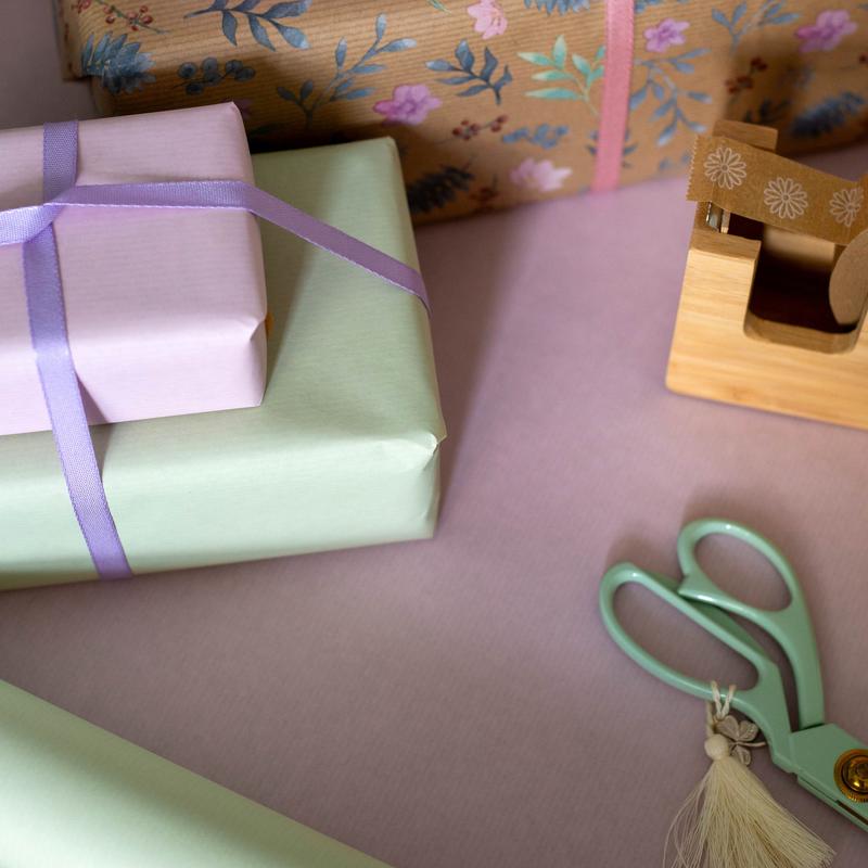 10m roll of Pink & Mint Green Kraft Wrapping Paper (500mm wide) Great for Birthdays, Weddings, Christening Gift Wrap 4