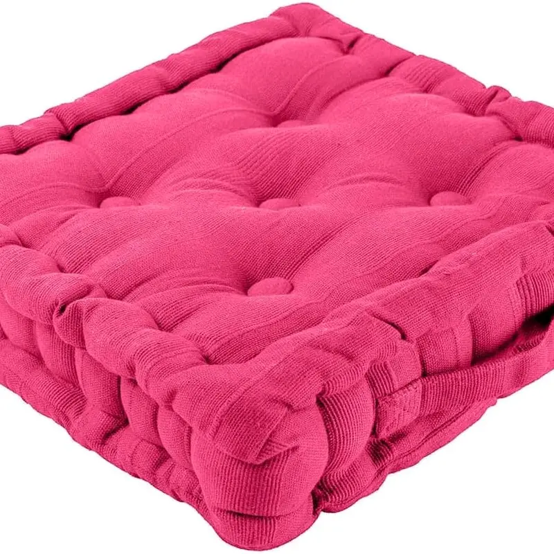 100 % Cotton Booster Cushion 10 Colours Thick Chunky Seat Pad Soft Fabric 6