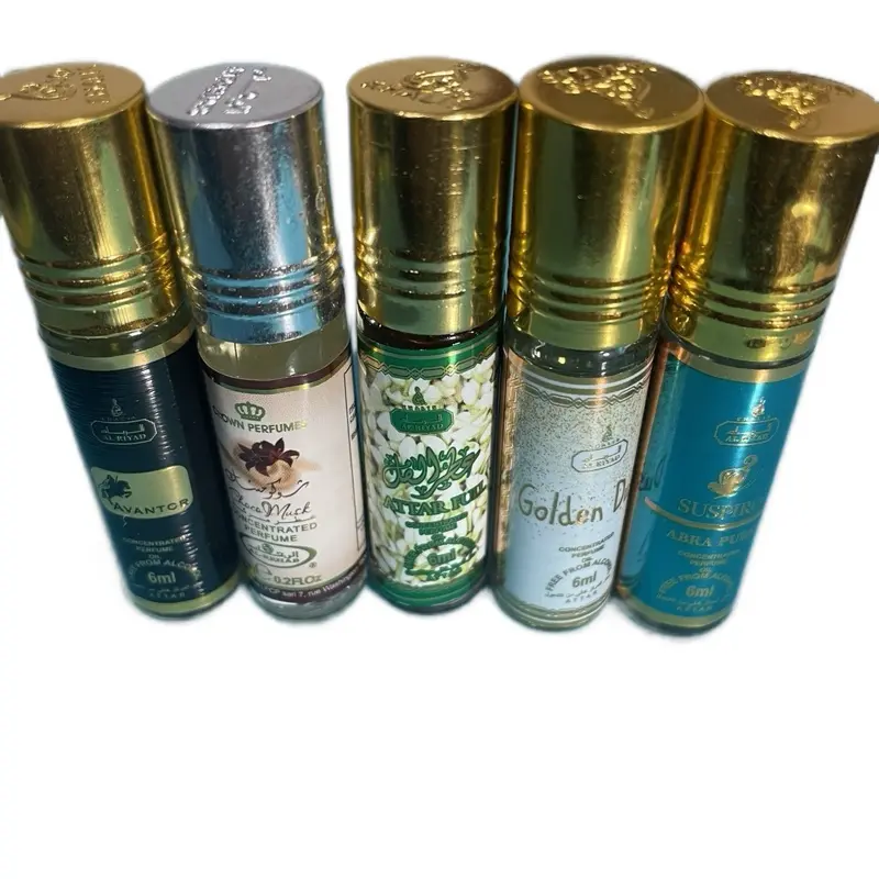 5 pack mix Golden dust attar ful avantto suspiro choco maskRoll On Perfume Oil 10ML By Ard Al Zaafaran