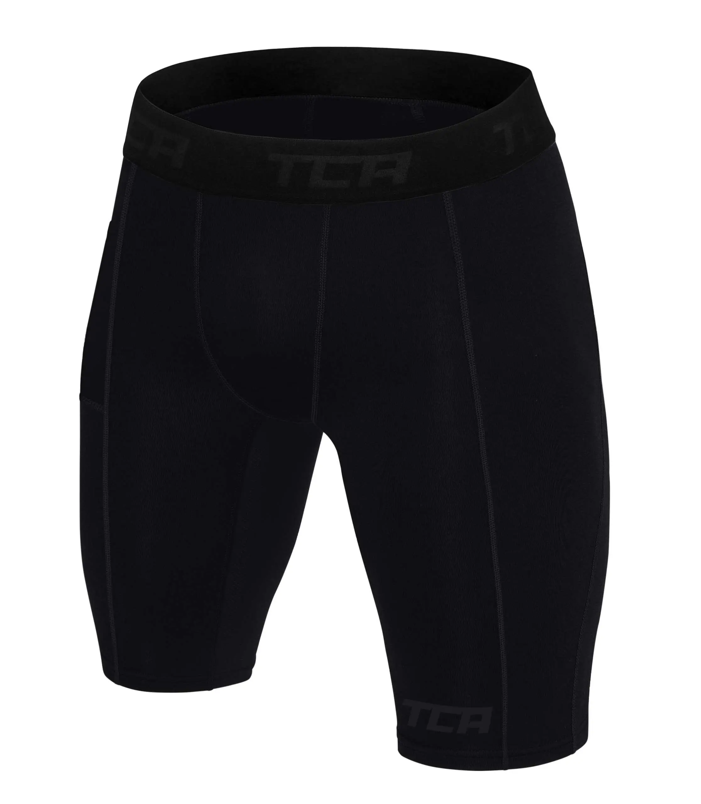 TCA Men's SuperThermal Compression Base Layer Football Running Thermal Under Shorts with Side Pocket