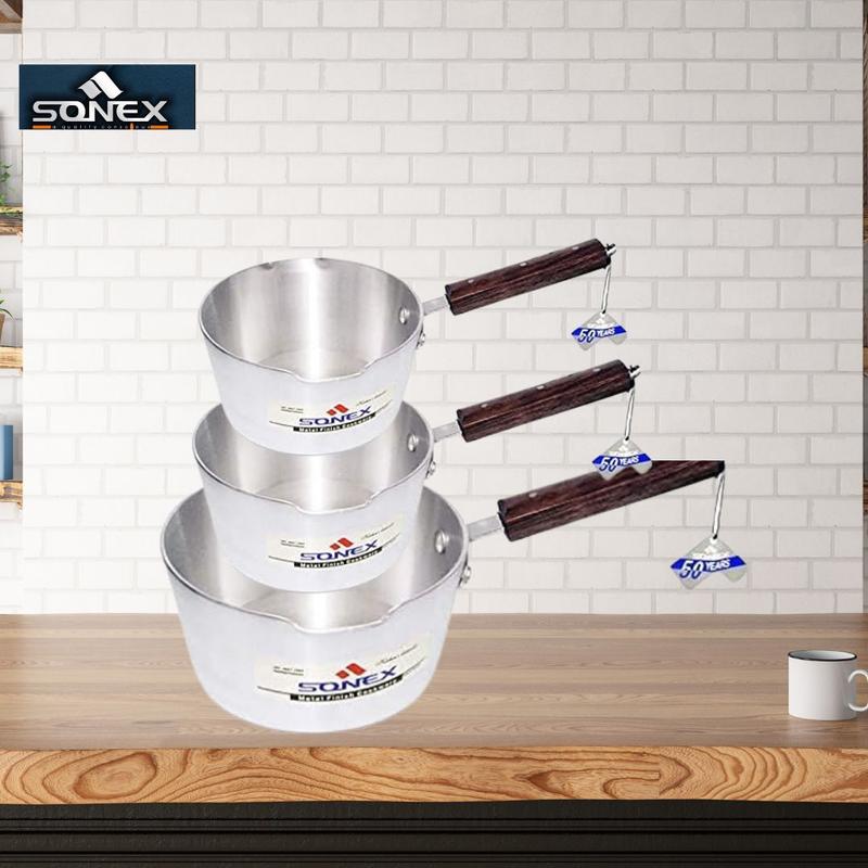 Sonex Aluminium steel Milk Pot |  Chef's Stainless Steel Milk Pan  1 Litre, 1.5  Litre 2.5  Litre 2