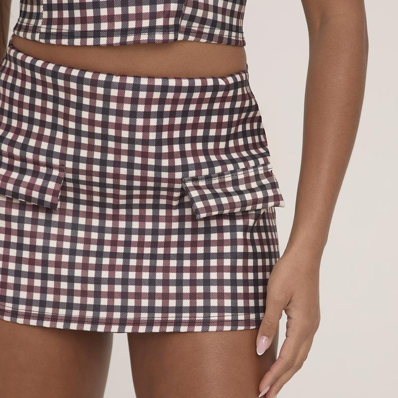 High Waist Pocket Detail Mini Bodycon Skirt 2