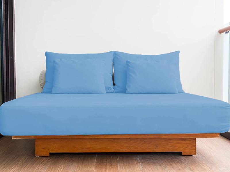 Extra Deep Pocket Plain Fitted Bed Sheet (26cm) Thread Fabric Super Soft & Breathable Comfortable All UK Sizes For Thick Mattress Available in 13 Different Color UK 7