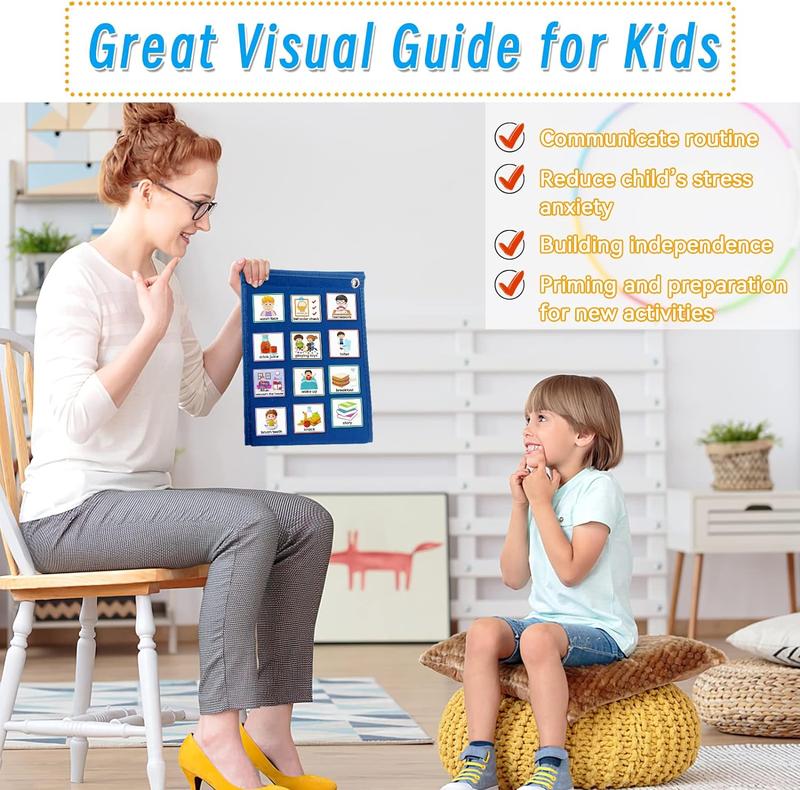 Visual Timetable, Children Visual Now and Next Board Learning Aids Tool with 70 Picture Cards 5