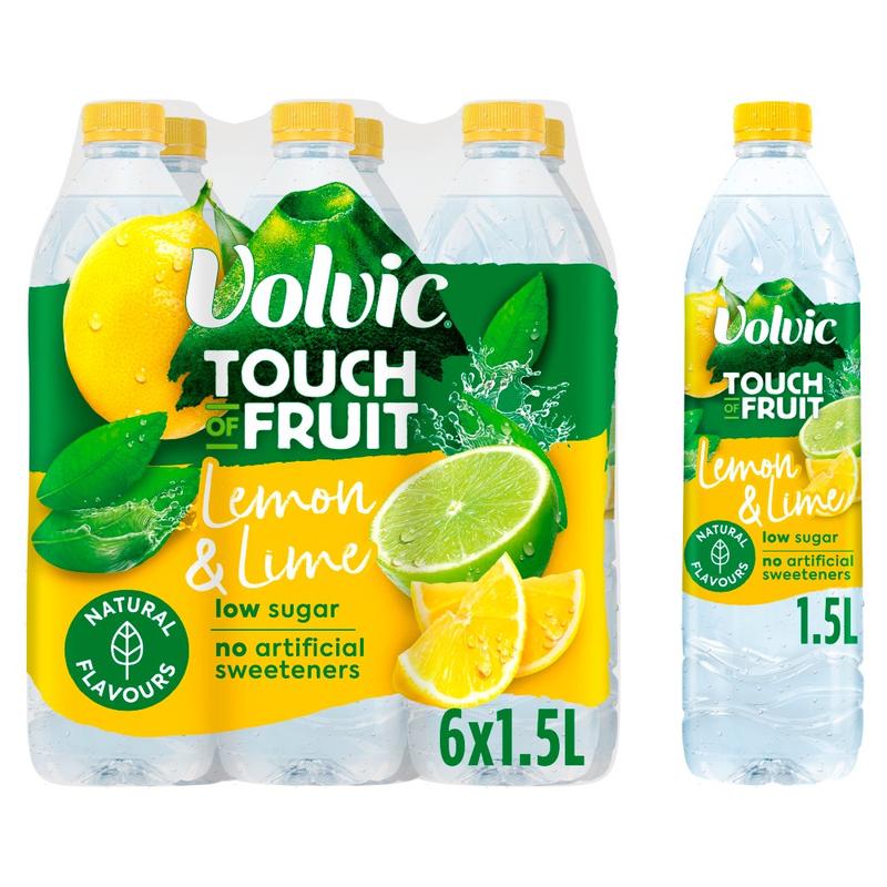 Volvic Touch of Fruit Lemon and Lime Pack of 6 x 1.5litre Bottles 3