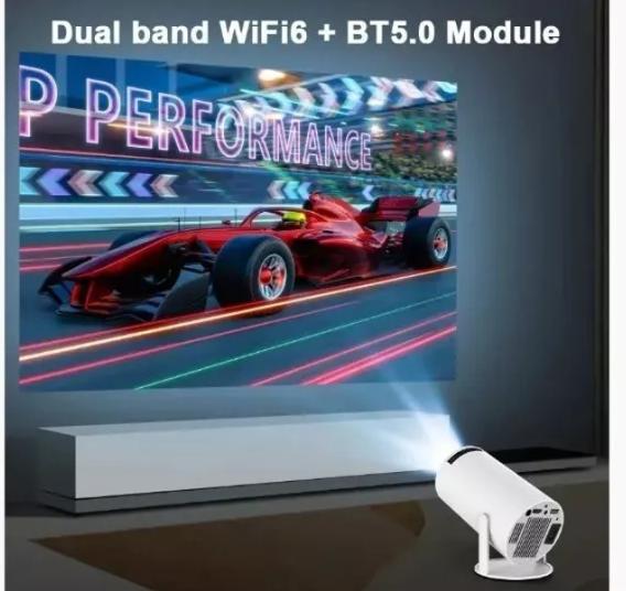HY300 Pro 4K Projector,Automatic Keystone Correction Portable Projector.Smart Projector with Android 11,Wifi 6 and Bluetooth 5,180 Degree,130 Inch Display. (White) 4