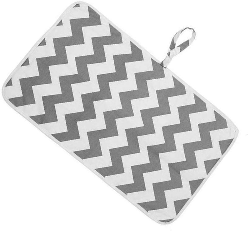 Product Introduction of Nappy Changing Mat, Foldable Diaper Pad Waterproof Travel Changing Mat with Gray Waves for Home Travel Outside（60 * 35 cm /23.62 * 13.77 in) 3