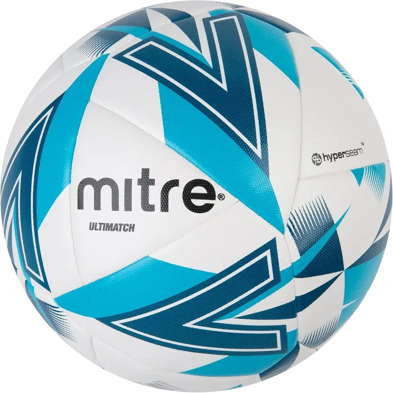 Ultimatch Football, Enhanced Control, Extra Durability, Added Accuracy, Ball, White/Blue, 4 1