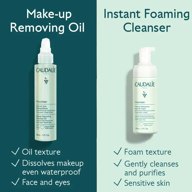 Caudalie Vinoclean Instant Foaming Cleanser 50ml (Worth £18.00) Cleansing Facial French Skincare Chamomile Grape 5