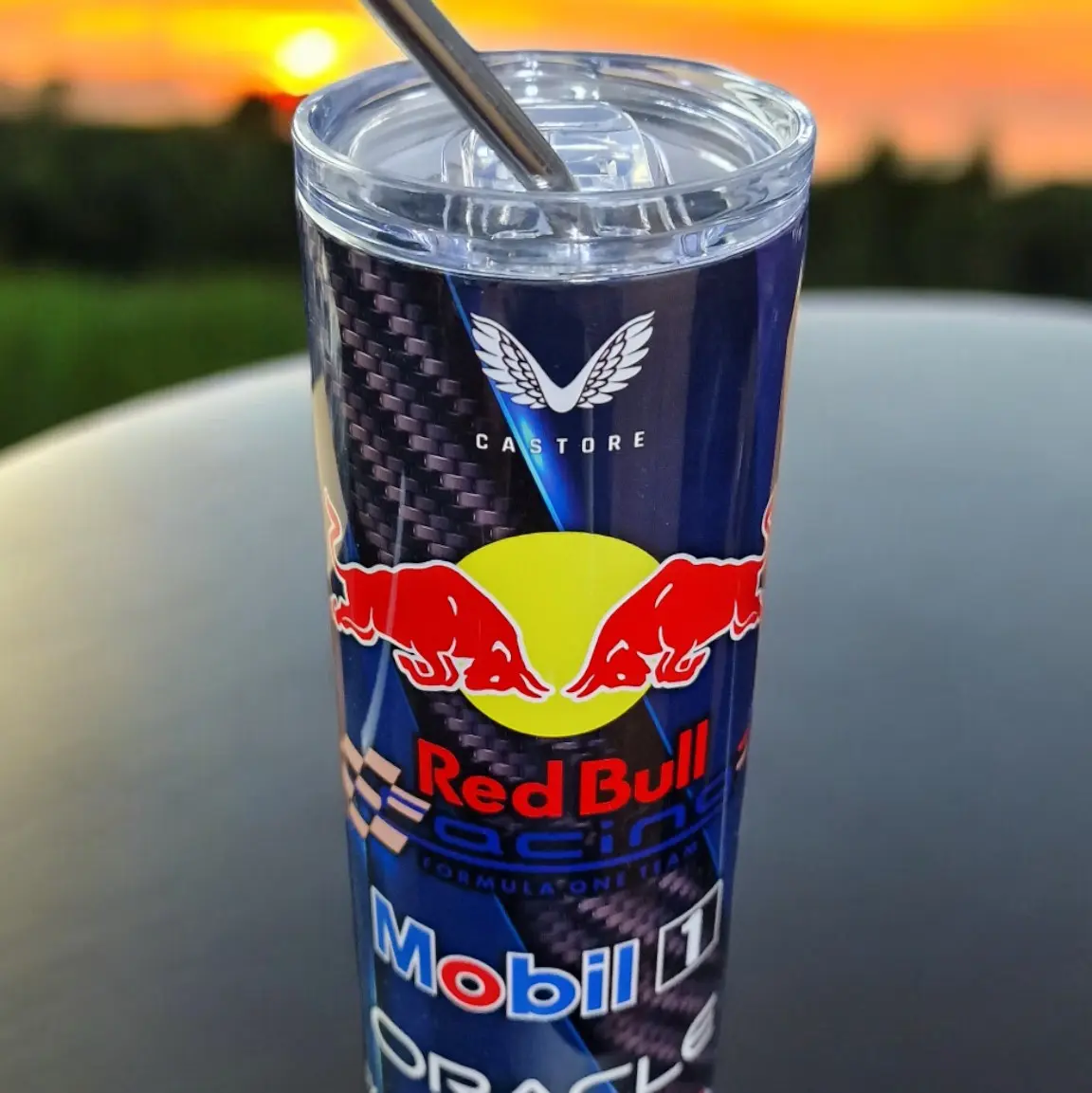 Red Bull Formula 1 Style Drink Tumbler - 20oz Mug Bottle Cup Drinkware Lid Stylish Steel Beverage Bottled Stainless Washable
