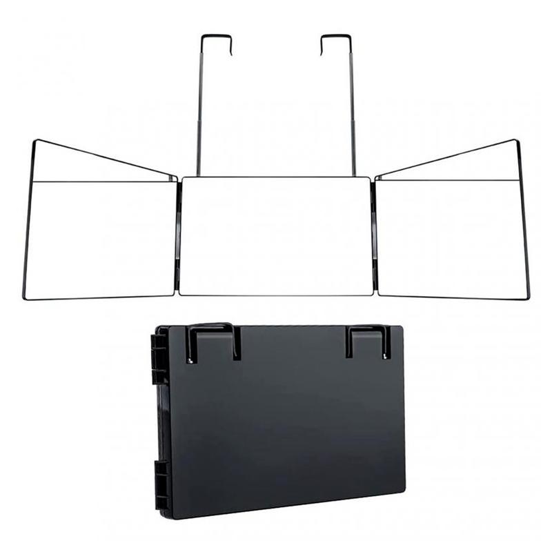 AMOS 3 Way Mirror, 360°, Trifold Height, Telescopic Door Hooks, Adjustable Mirror for Shaving, Hair Cutting, Makeup 2