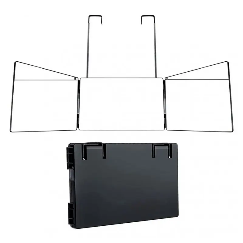 AMOS 3 Way Mirror, 360°, Trifold Height, Telescopic Door Hooks, Adjustable Mirror for Shaving, Hair Cutting, Makeup 2