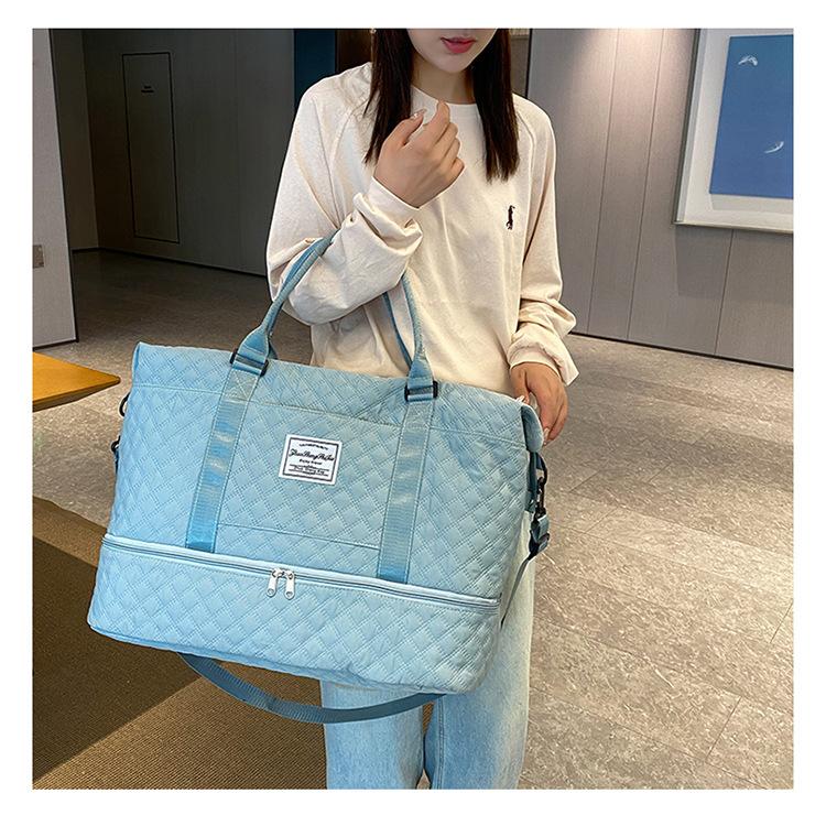 UK Seller New Large Adult Women Quilted Lux Bag Sport Gym Fitness Bag Holdall Bag Weekend Travel Bag Luggage Storage Bag Tote Bag Fitness Bag Handbag Gym bag 8