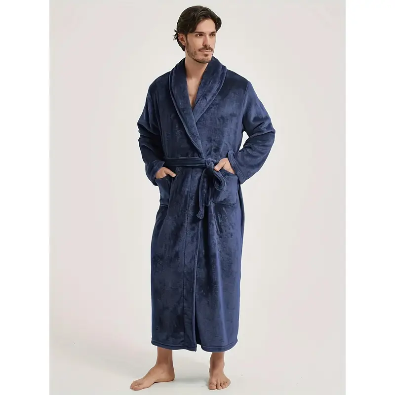 Couples new bathrobe dressing gown European style Men's and Women's homewear flannel nightgown 1