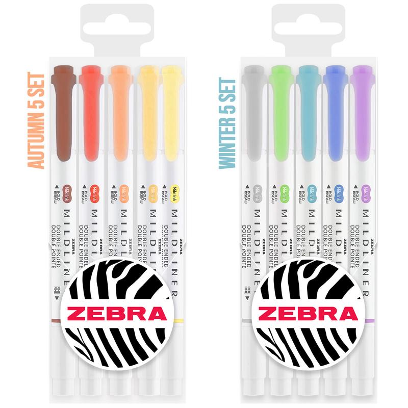 Zebra Pen Mildliner Highlighter Pens | Wallets of 5 | Brush & Fine Tips | Double Ended Markers | Ideal for Revision, Journaling, Calligraphy etc. 6