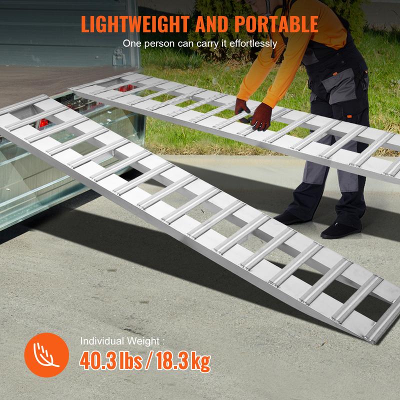 VEVOR 94" x 15" Aluminum Ramps, 6000 LBS Capacity Loading Ramps for Motorcycle/Dirt Bike/Trailer/ATV/UTV/Garden Tractor/Lawn Mower, 2PCS 5