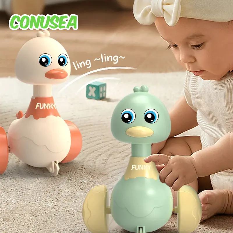 Baby Toy Swing Duck Toy Cartoon Press Vehicles Glide Animal Inertia Pull Back Cars Early Education Toys for Toddlers Boys Girls 0