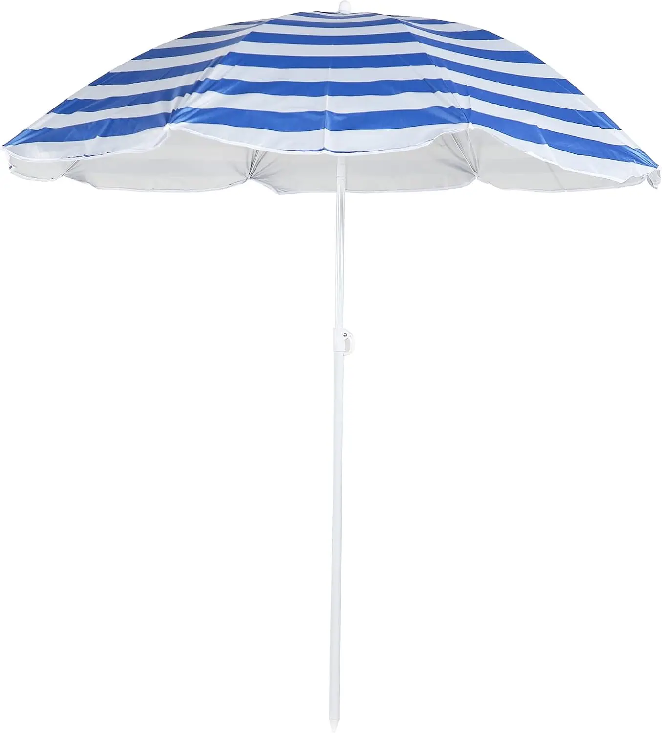 Unibos 1.8M Blue-White Cotton Beach Umbrella For Garden Beach Patio Camping Picnic Sun Shade Protection UPF40
