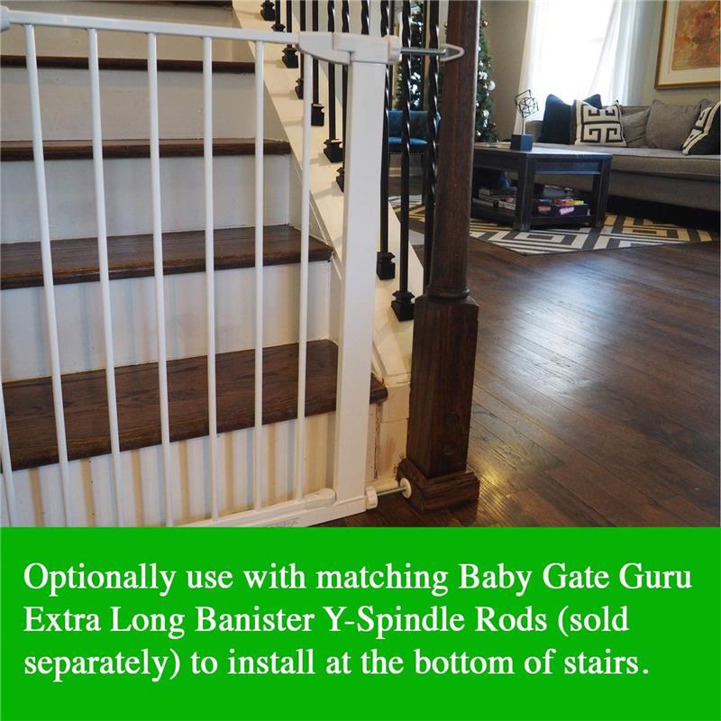 Baby Gate Guru Extra Long M10 (10mm) Spindle Rods for Pressure Mounted Gates Replacement Set - 4 Pack of M10 Spindle Screw Bolts for Baby and Pet Safety Gates - Choose Your Color (10mm, White) 7