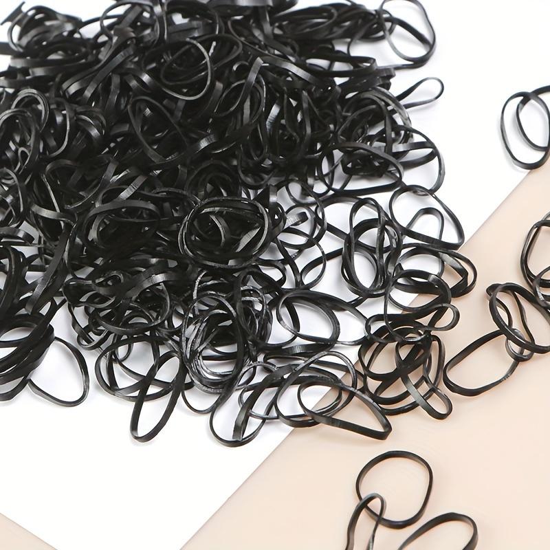 100pcs Black Disposable Hair Ties - Thick, High Elasticity, No-Damage Ponytail Holders for Women & Girls - Perfect for Christmas & New Year Styling, Simple Style 6