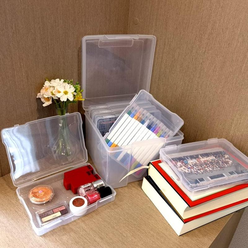 Unibos Photo Case 4" x 6" Photo Storage Box Inner Photograph Keeper Photo Organizer Cases Photos Storage Containers Box for Photos 600 Photo Capacity 6 Clip Lock Cases 6