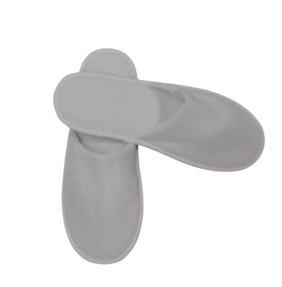 Hotel Spa Weekend Housewarming Gift - 5 Pairs White Cotton Terry Closed Toe Slippers