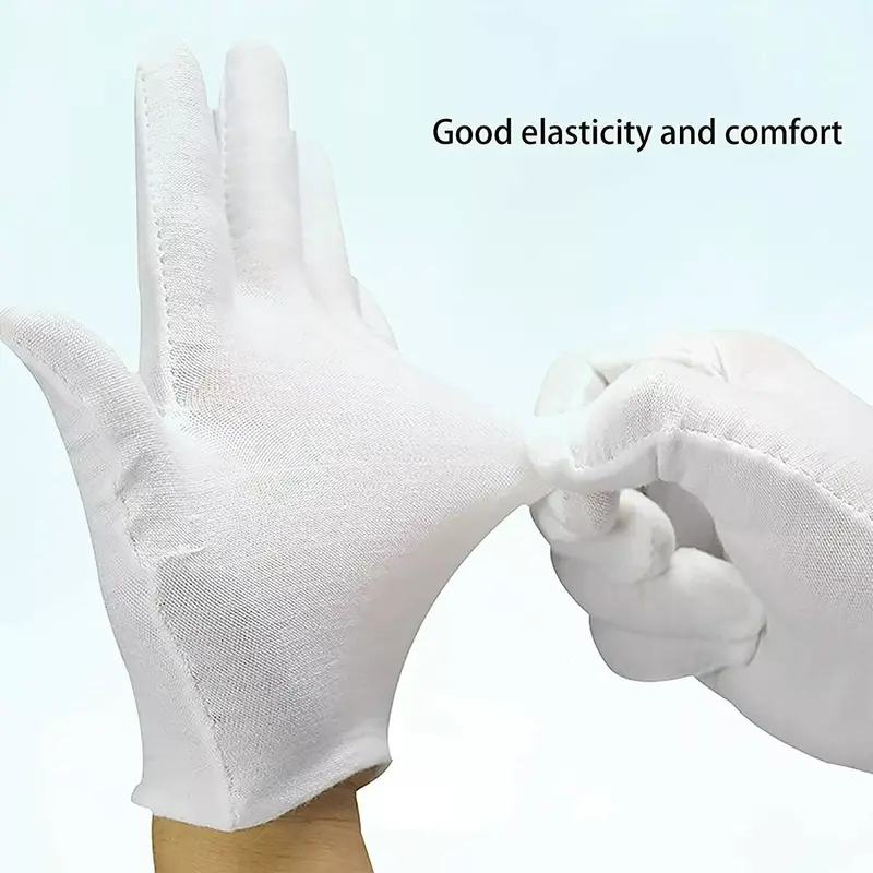 6 Pairs 100% Cotton White Gloves – Moisturizing, Dermatological, Eczema Relief 3