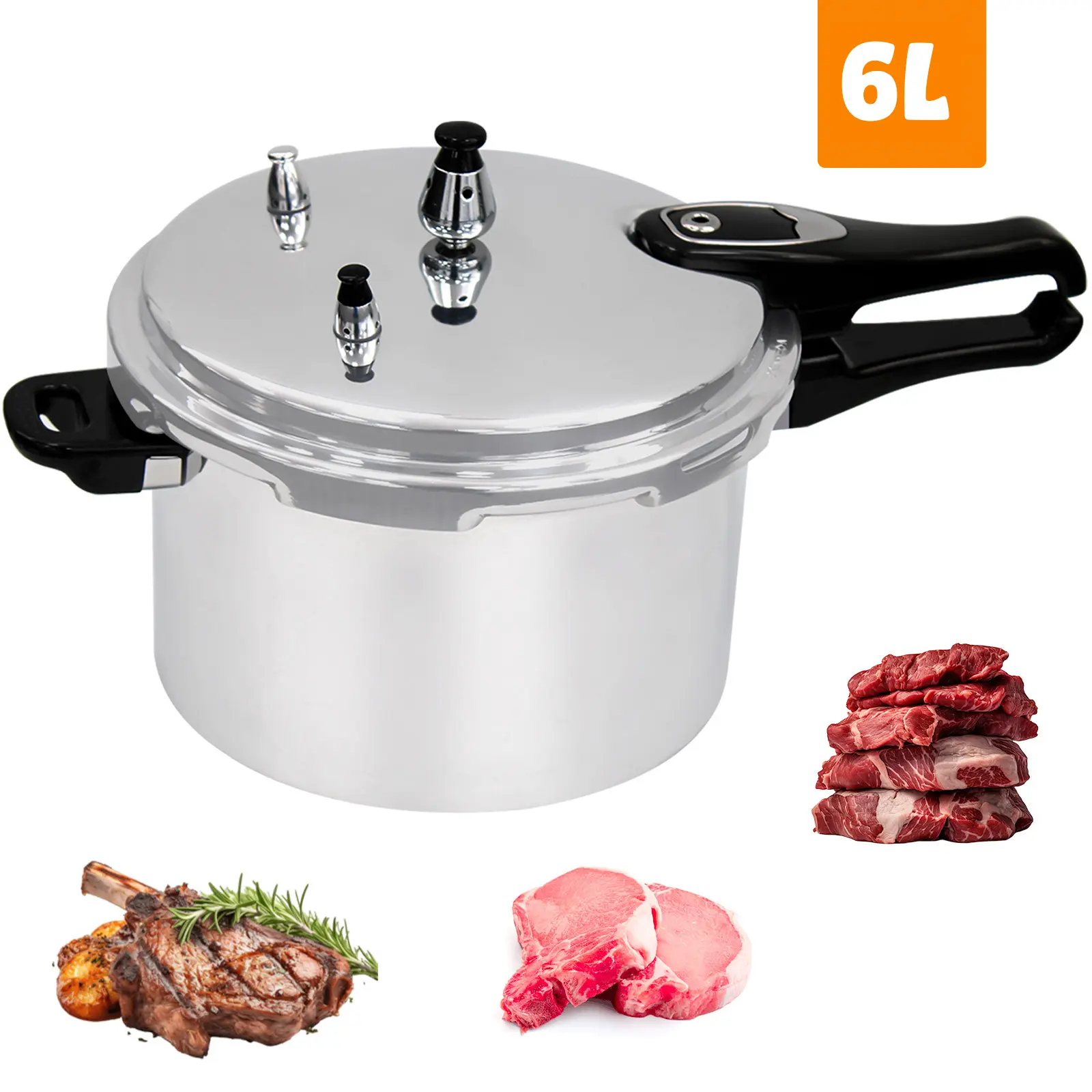 6L Aluminium Pressure Cooker Home Kitchen Appliances Catering Cookware