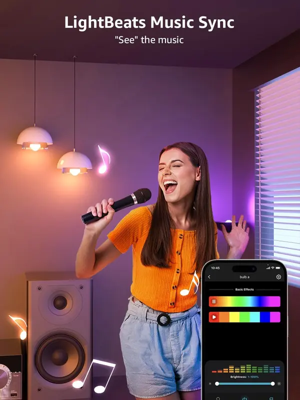 Lepro B1 AI Smart Bulb B22, Music Sync, Bayonet WiFi Bulb That Works with Alexa & Google Home, AI Lighting Design Assistant, APP & Voice Control, 806lm, Dimmable, Bluetooth Color Changing Light Bulb [Energy Class F] 7