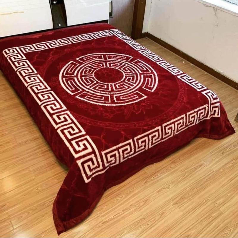 Winter blanket 4KG double ply warm super soft greeky design 2